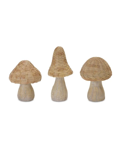 Slickblue Wicker Mushroom Decor (Set of 3)