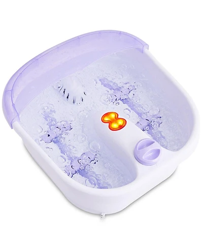 Slickblue 4 Rollers Bubble Heating Foot Spa Massager