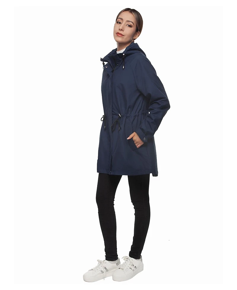 Rokka&Rolla Women's Hooded Anorak Trench Coat