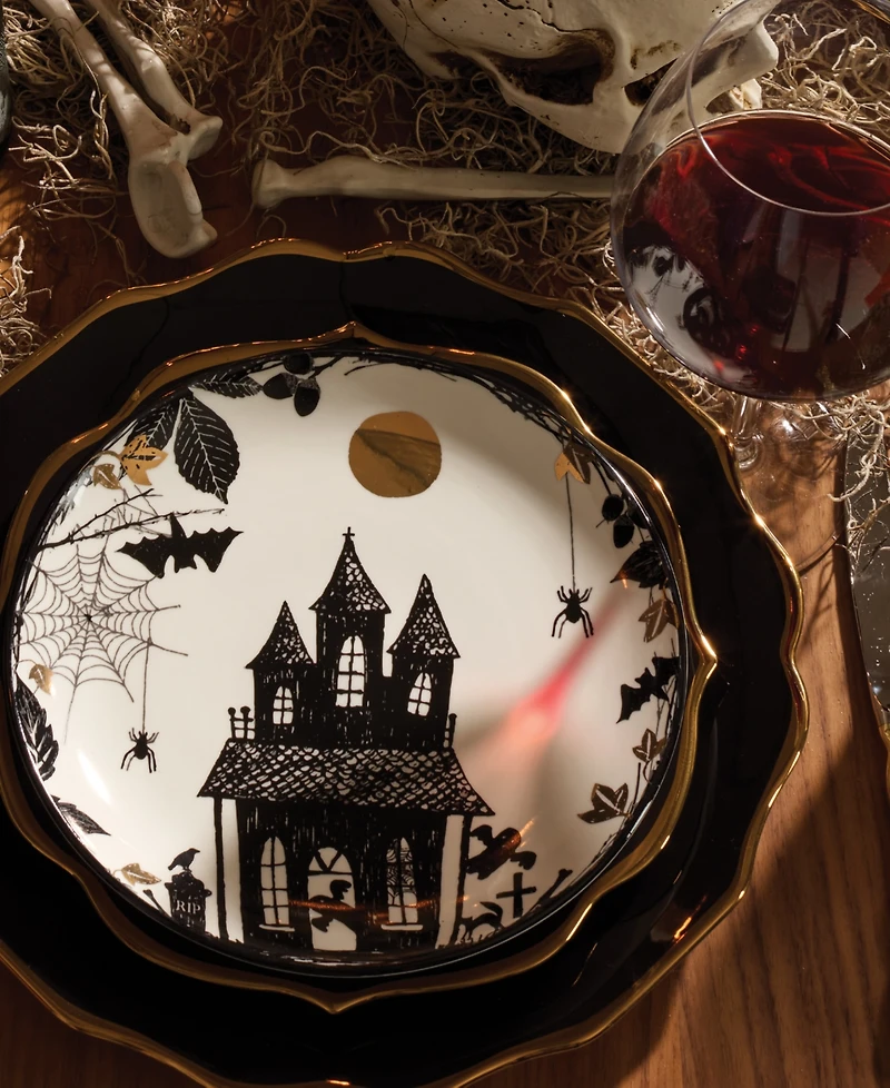 Lenox Vintage Halloween Haunted Assorted Accent Plates, Set of 4