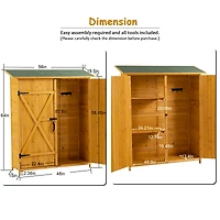 Streamdale Durable 56" x 19.5" Garden Shed with Waterproof Roof and Lockable Door