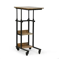 Streamdale Furniture Artisan Handcrafted Modern Industrial Mango Wood C-Shape End Table