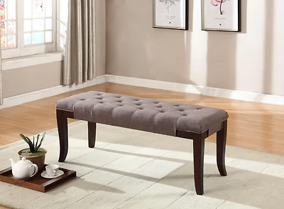 Streamdale Tufted Bench, Fabric, Brown