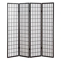 Streamdale 4 Panel Oriental Shoji Screen / Room Divider, Black
