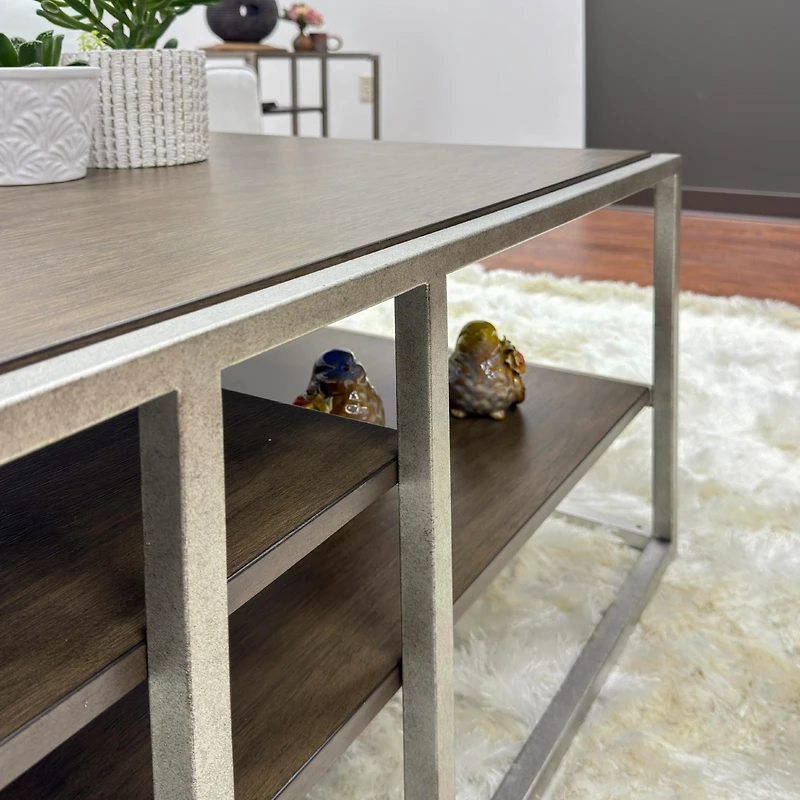 Streamdale Padena Metal and Wood Living Room Table Set (3-Piece)