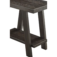 Streamdale Furniture Wood Shelf Side Table in Weathered Espresso