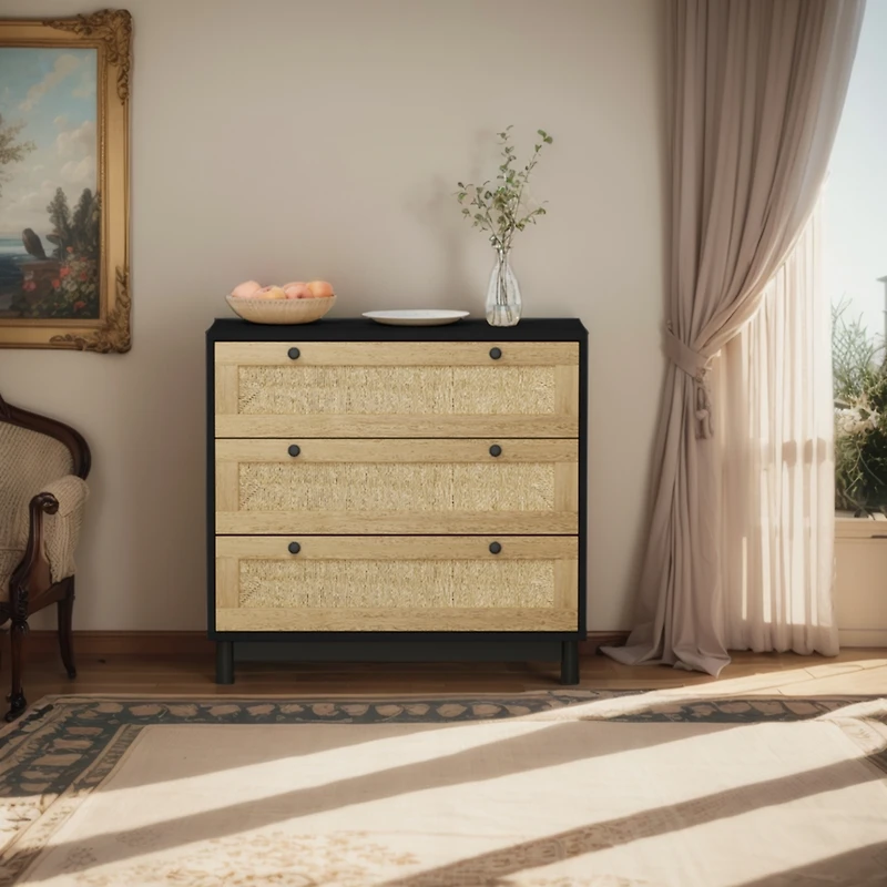 Streamdale Furniture Rattan Dresser with Woven Drawers | Ample Storage Space | Durable & Stylish