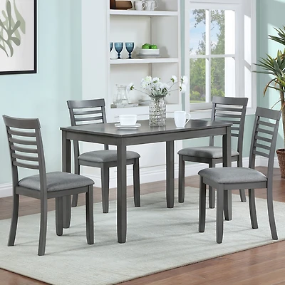 Streamdale Furniture Elegant 5-Piece Solid Wood Dining Table and Chair Set