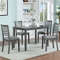 Streamdale Furniture Elegant 5-Piece Solid Wood Dining Table and Chair Set