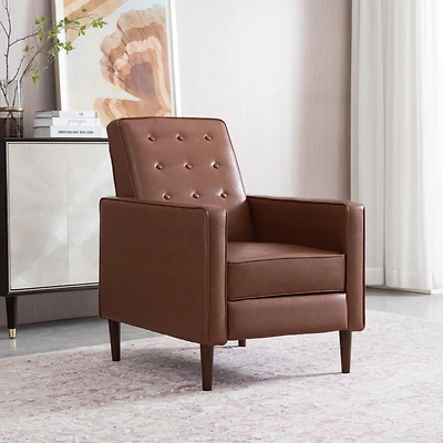 Streamdale Mid-Century Recliner with Waffle Stich Upholstery
