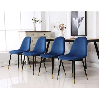 Streamdale Furniture Contemporary Fabric Dining Chairs, Set of 4, Blue