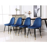 Streamdale Furniture Contemporary Fabric Dining Chairs, Set of 4, Blue