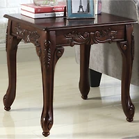 Streamdale Ornate Detailing Dark Cherry Finish Wood End Table