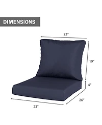 Aoodor Outdoor Chair Cushions Set, 23"x26", Water Resistant Outdoor Deep Seat Cushions with Handle & Adjustable Straps