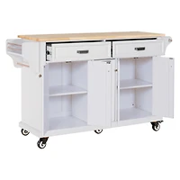 Streamdale Cambridge Natural Wood Top Kitchen Island with Storage