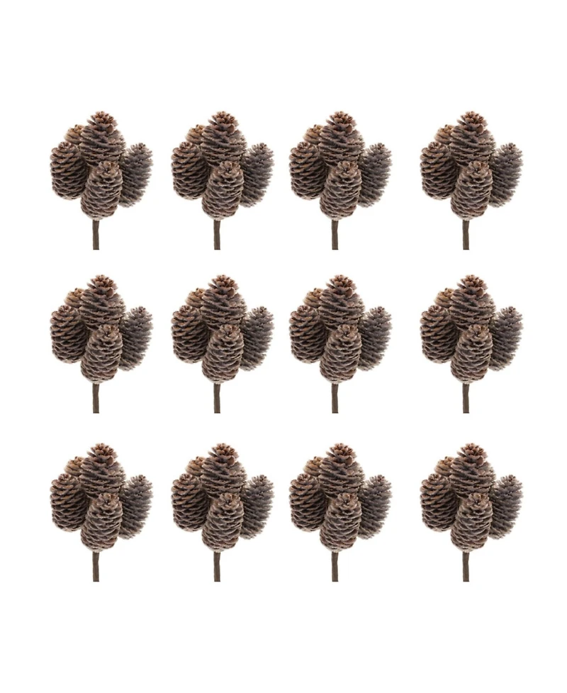 Set of 12 Pine Cone Bundles for Seasonal Decor