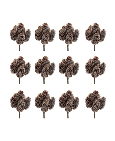 Slickblue Set of 12 Pine Cone Bundles for Seasonal Decor