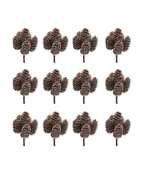 Set of 12 Pine Cone Bundles for Seasonal Decor