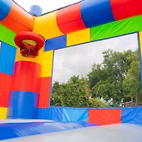 HeroKiddo Block Party Inflatable Water Slide Bounce House Combo with Splash Pool (with Air Blower), Commercial Grade, 100% Pvc Vinyl, for Kids and Adu