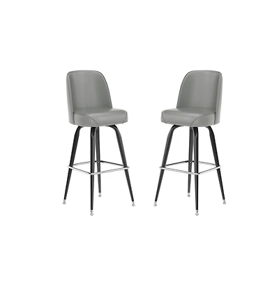 2 Pack Metal Barstool With Swivel Bucket Seat