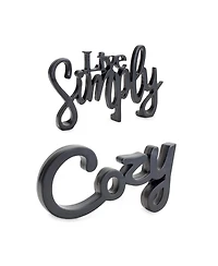 Cozy and Simply Sentiment Block Cut Out (Set of 2)
