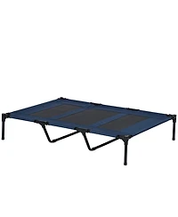 PawHut 48" x 36" Elevated Breathable Dog Bed w/ Carry Bag Dark Blue