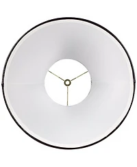 Springcrest Black Faux Leatherette Medium Bell Lamp Shade 7" Top x 16" Bottom x 12" Slant x 11.5" High (Spider) Replacement with H