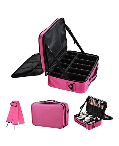 Byootique 13" Makeup Train Case Cosmetic Organized Bag Travel Storage Backpack