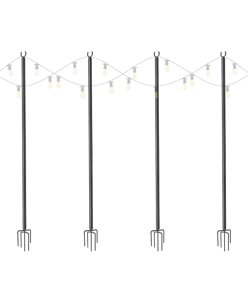 Yescom 10 Ft String Light Pole Outdoor Metal Pole Aluminum Patio Backyard Party 4 Pack