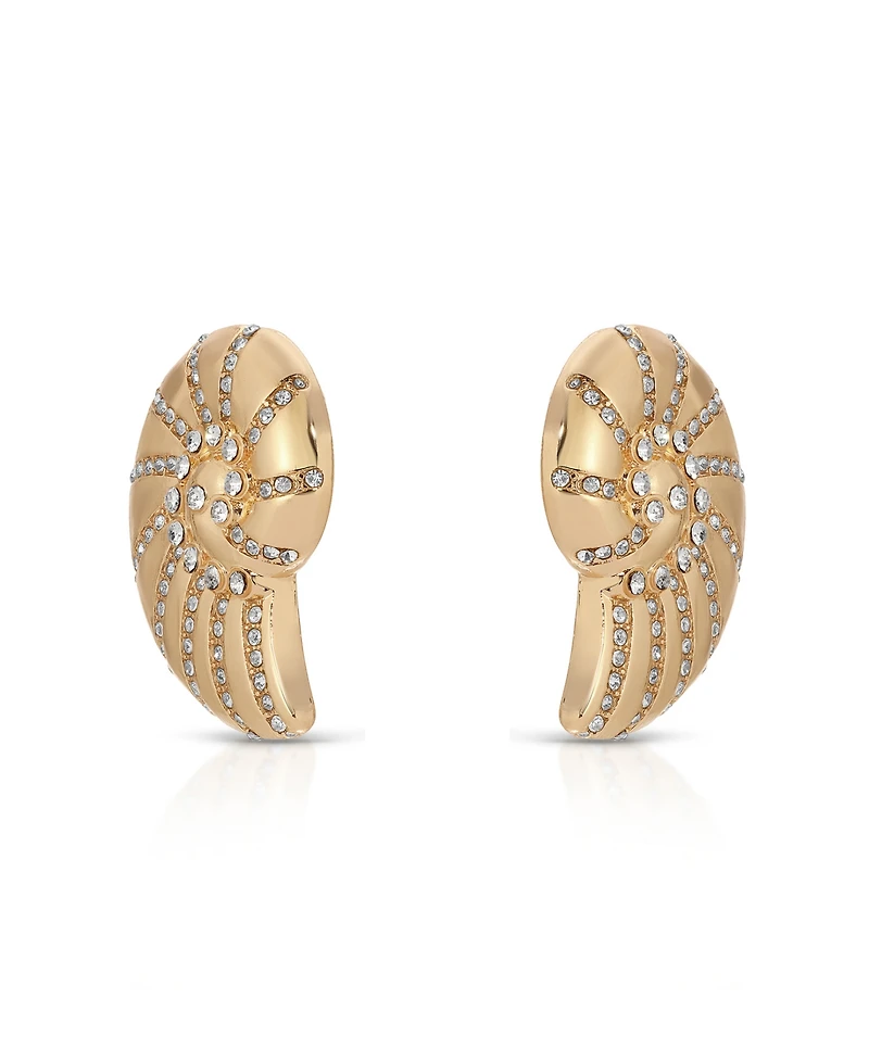 Ettika Studded Shell Statement Earrings