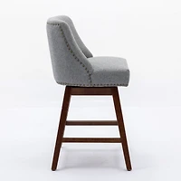 Simplie Fun Ergonomic Swivel Chair with Curved Back and Cushioned Seat