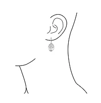 Bling Jewelry Large Oval Natural Stone Shell Lever Back Mother Of Pearl Family Tree Of Life Dangle Earrings .925 Sterling Silver