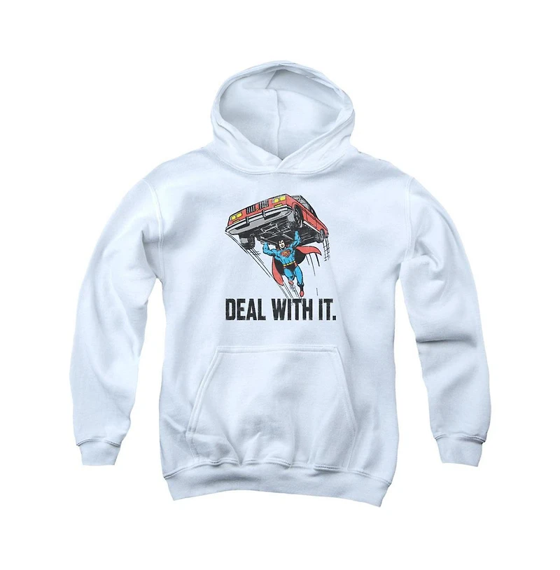 Dc Comics Boys Youth Deal With It Pull Over Hoodie / Hooded Sweatshirt