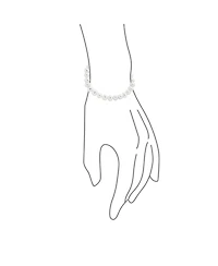 Bling Jewelry Classic Simple 7.5-8 Mm White Freshwater Cultured Pearl Hand Knotted Strand Bracelet Sterling Silver