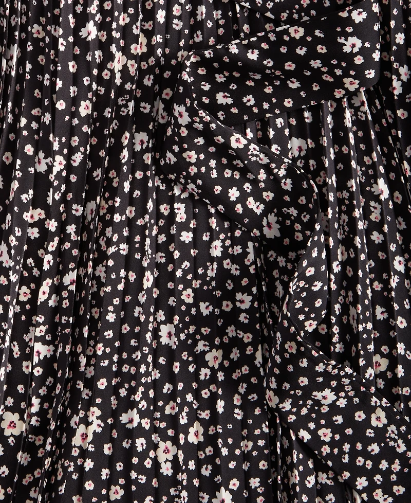 On 34th Women's Long-Sleeve Pleated Shirtdress