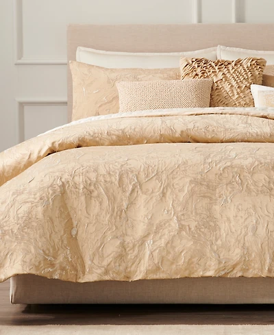 Donna Karan Home Liquid Marble Gold Duvet Cover, King