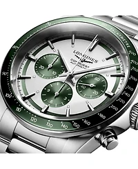 Longines Men's Swiss Automatic Chronograph Conquest Stainless Steel Bracelet Watch 42mm