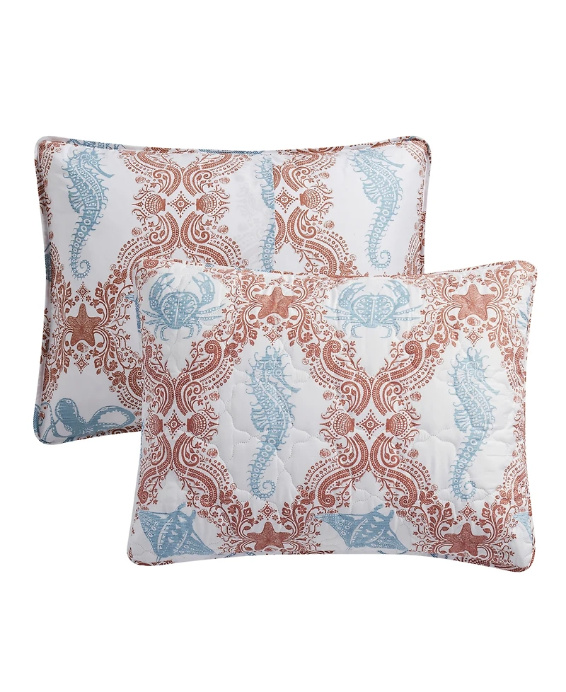 Closeout! Vcny Home Coastal 3-Piece Quilt Set, King