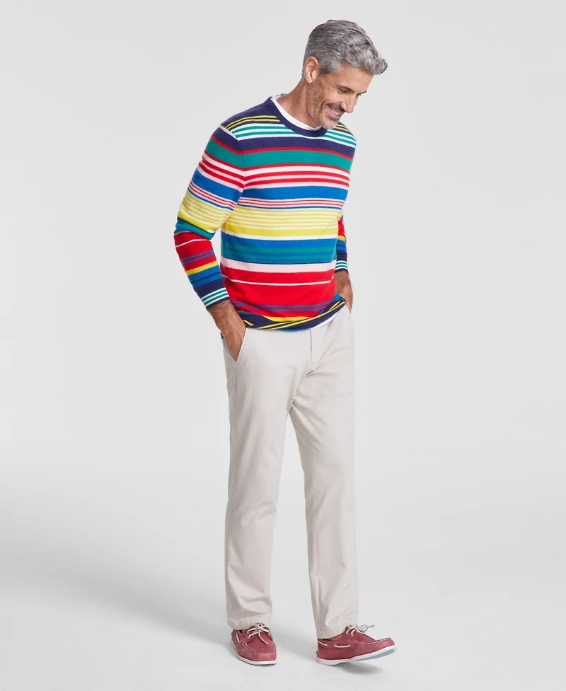 Club Room Men's 100% Cashmere Stripe Crewneck Sweater