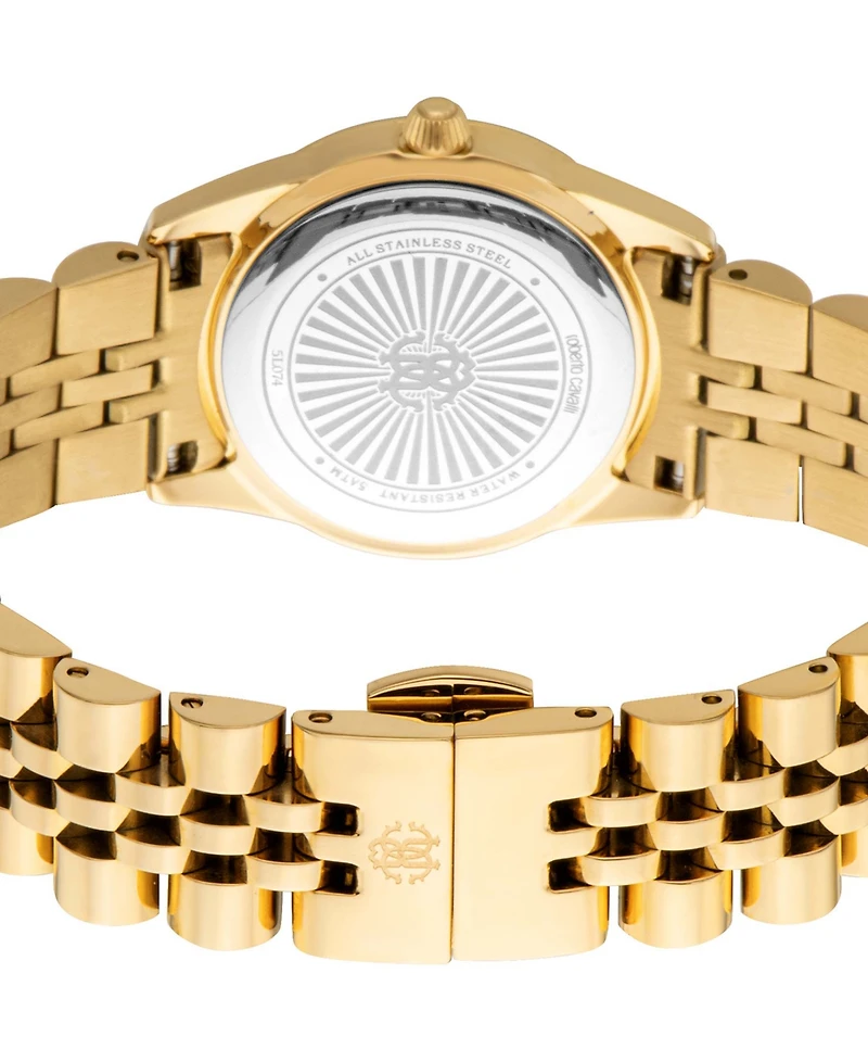 Roberto Cavalli Women's Quartz Gold-tone Stainless Steel Watch 28mm