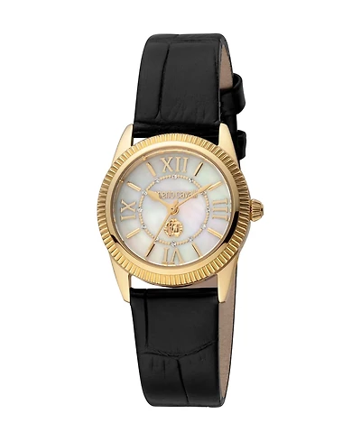 Roberto Cavalli Women's Quartz Black Leather Watch 28mm