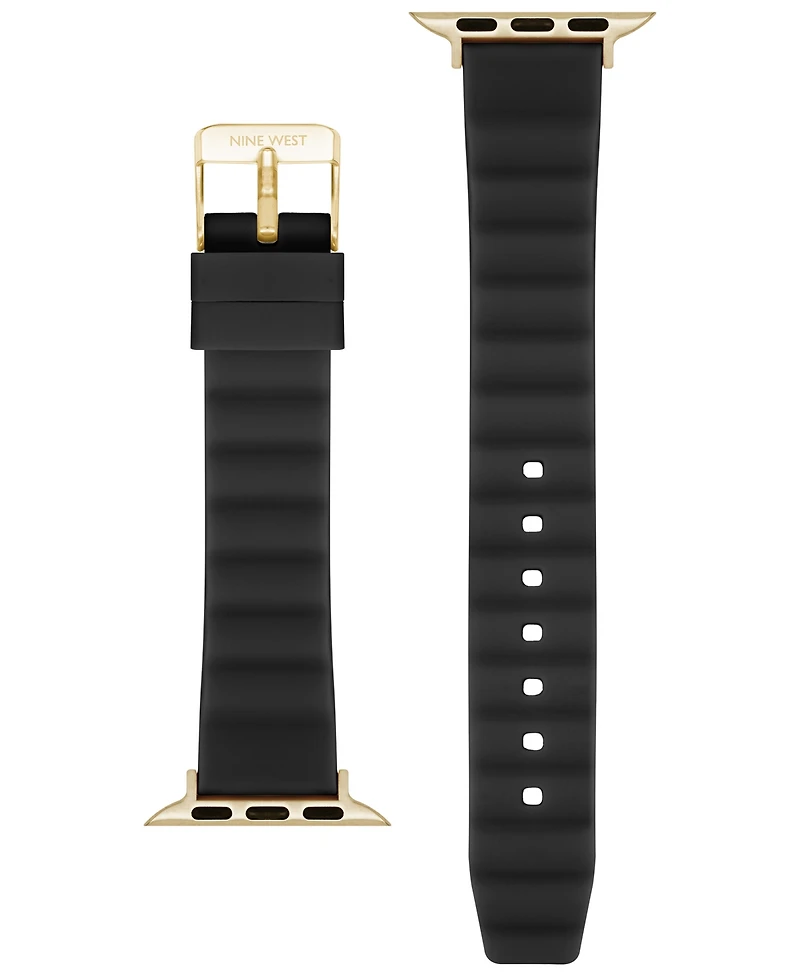 Nine West Women's Black Snakeskin Pattern Leather Band Designed for 38/40/41mm Apple Watch