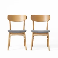 Streamdale Elegant and Comfy Dining Chairs 2 Fabric Rubberwood