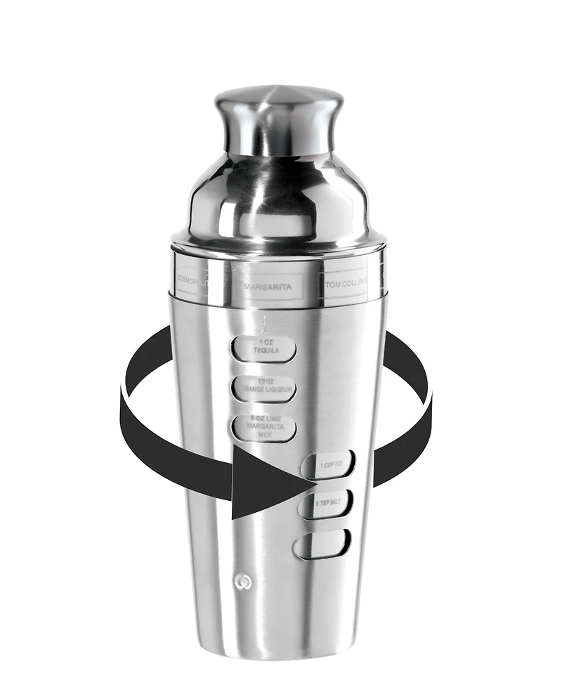 Oggi Dial a Drink 23oz Stainless Steel Cocktail Shaker