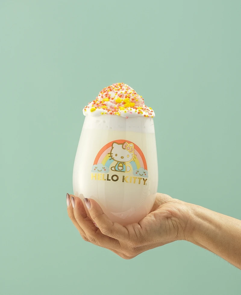 JoyJolt Hello Kitty Sweet Rainbow Stemless Drinking Glasses, Set of 4