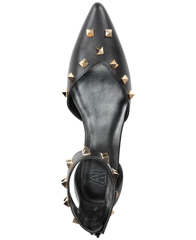 Aaj By Aminah Women's Lennox Studded Ankle-Strap Flats