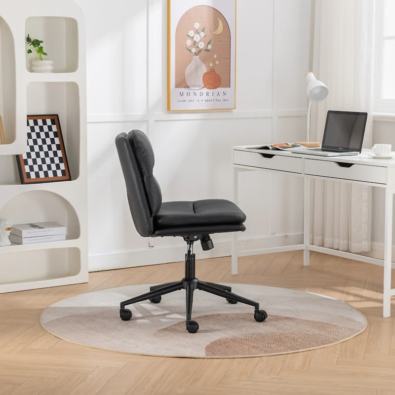 Simplie Fun Adjustable and Swivel Criss-Cross Office Chair with Wide Seat