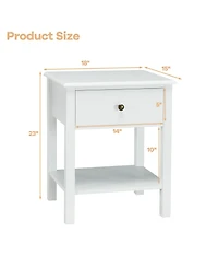 Sugift Nightstand End Table with Drawer and Shelf