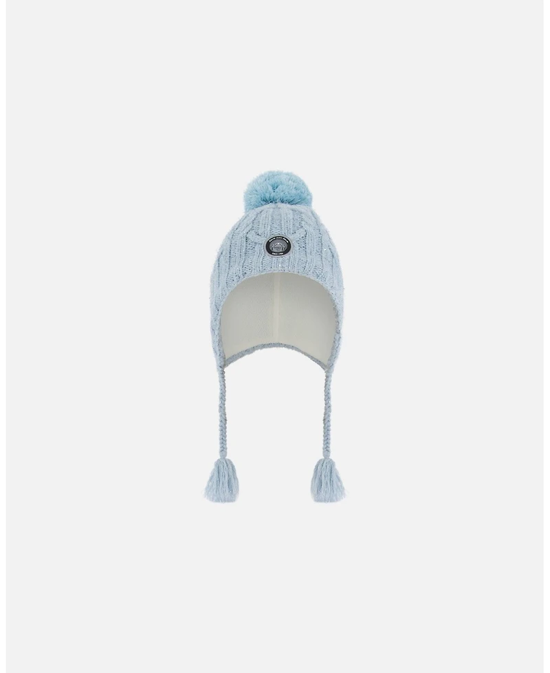 Deux par Deux Girl Peruvian Knit Hat Air Blue - Toddler|Child