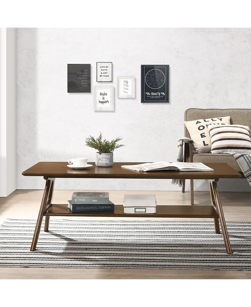 Streamdale Arona Mid-Century Modern Wood 3 Piece Coffee Table Set